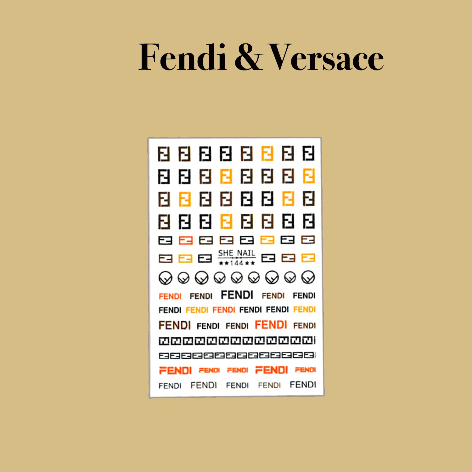 NHÃN DÁN - FENDI &amp; VERSACE | BỘ 6 CÁI 