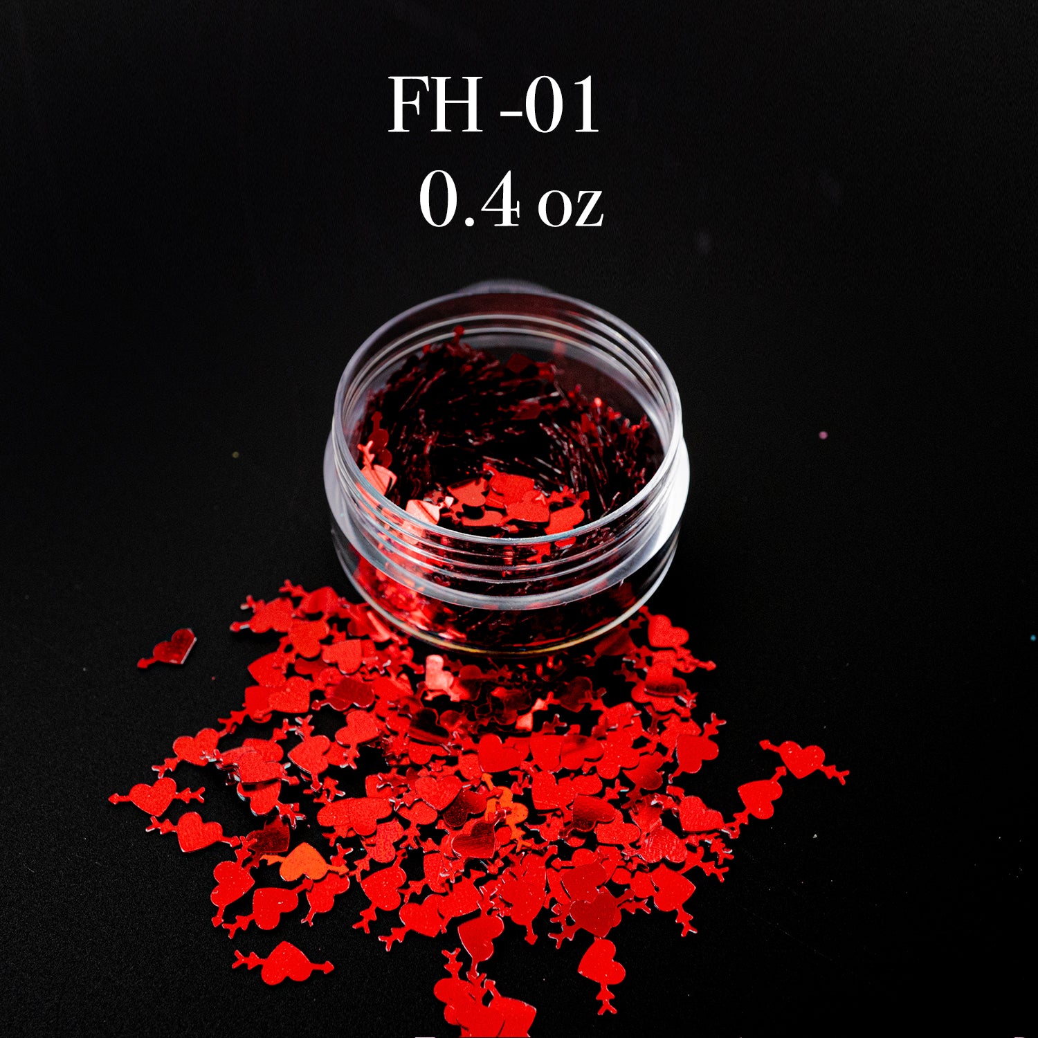 GLITTER - FANCY HEART | SET 12 JARS