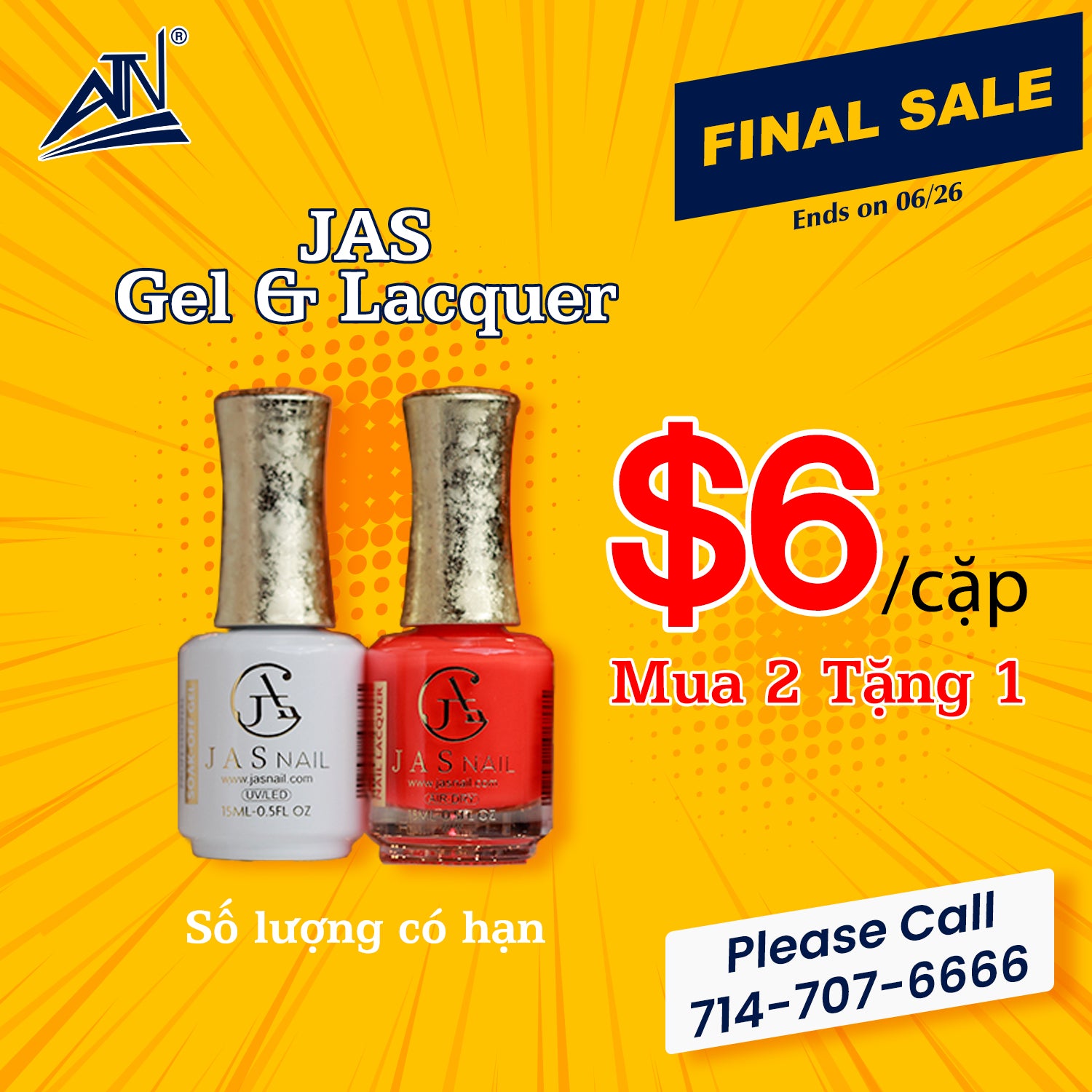 JASNAIL Gel &amp; Lacquer MUA 2 TẶNG 1 - GỌI ĐẶT HÀNG