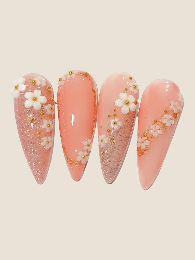 Flower Shaped Nail Art Decoration