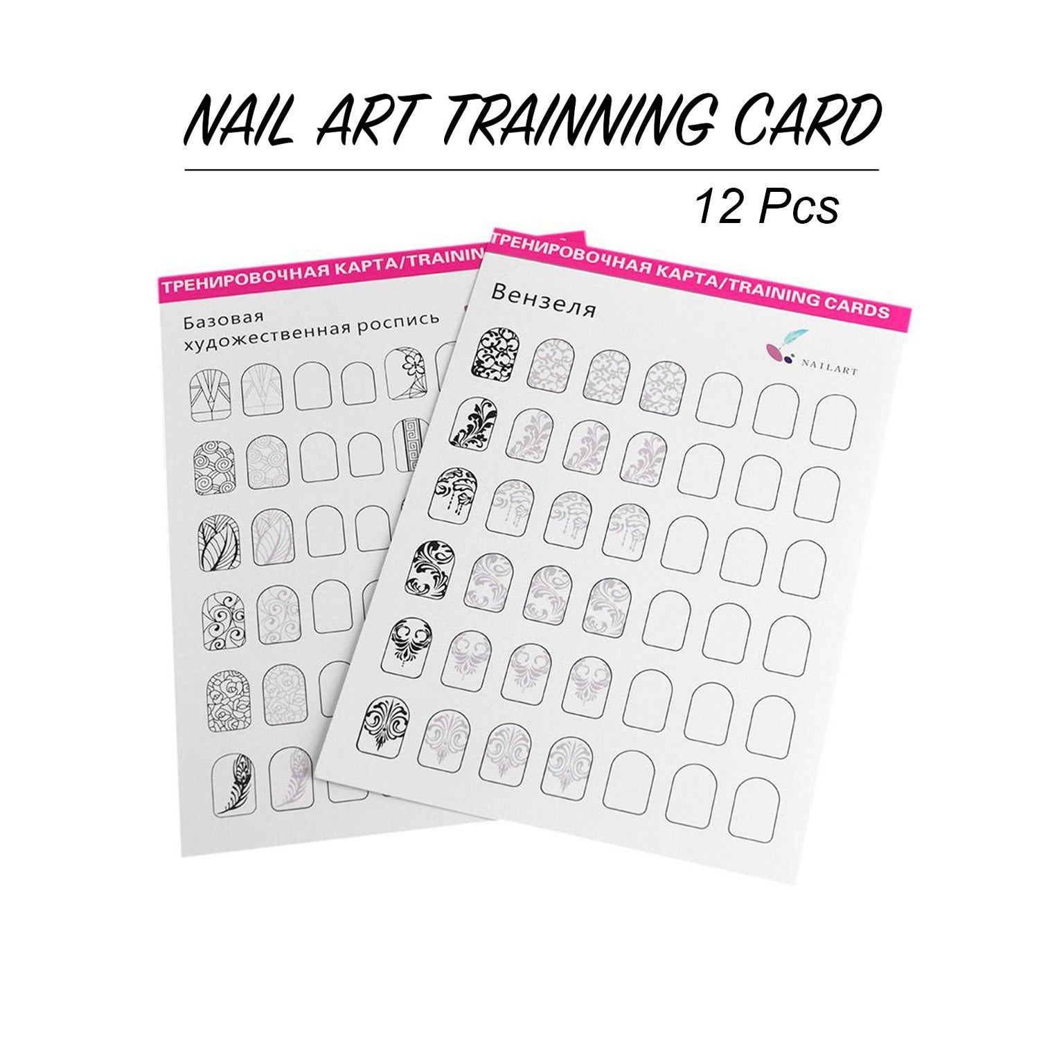 THẺ HƯỚNG DẪN LÀM MÓNG - THẺ THỰC HÀNH &amp; VẼ - 12 thẻ 