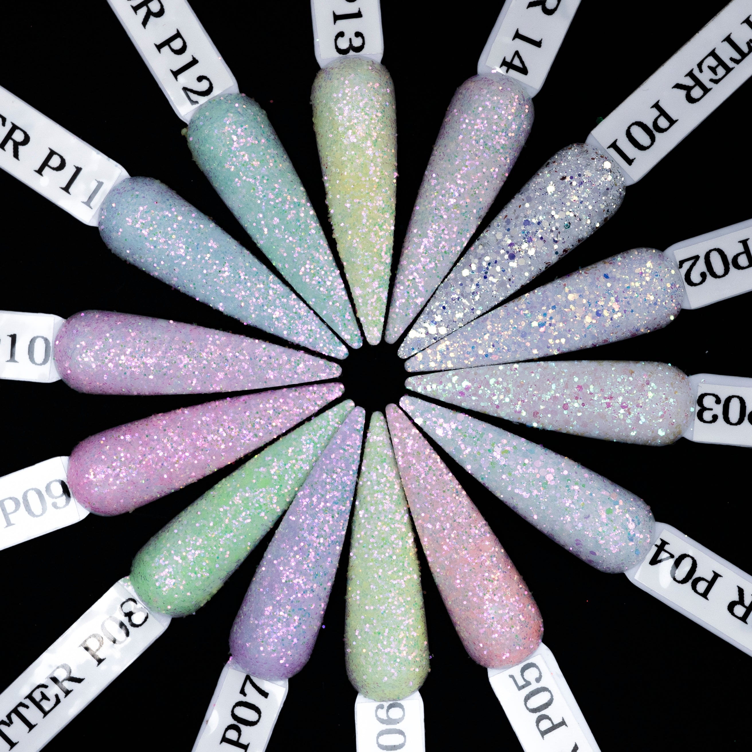 ATN Pastel Glitter 0.5 oz - Set P 14 Colors