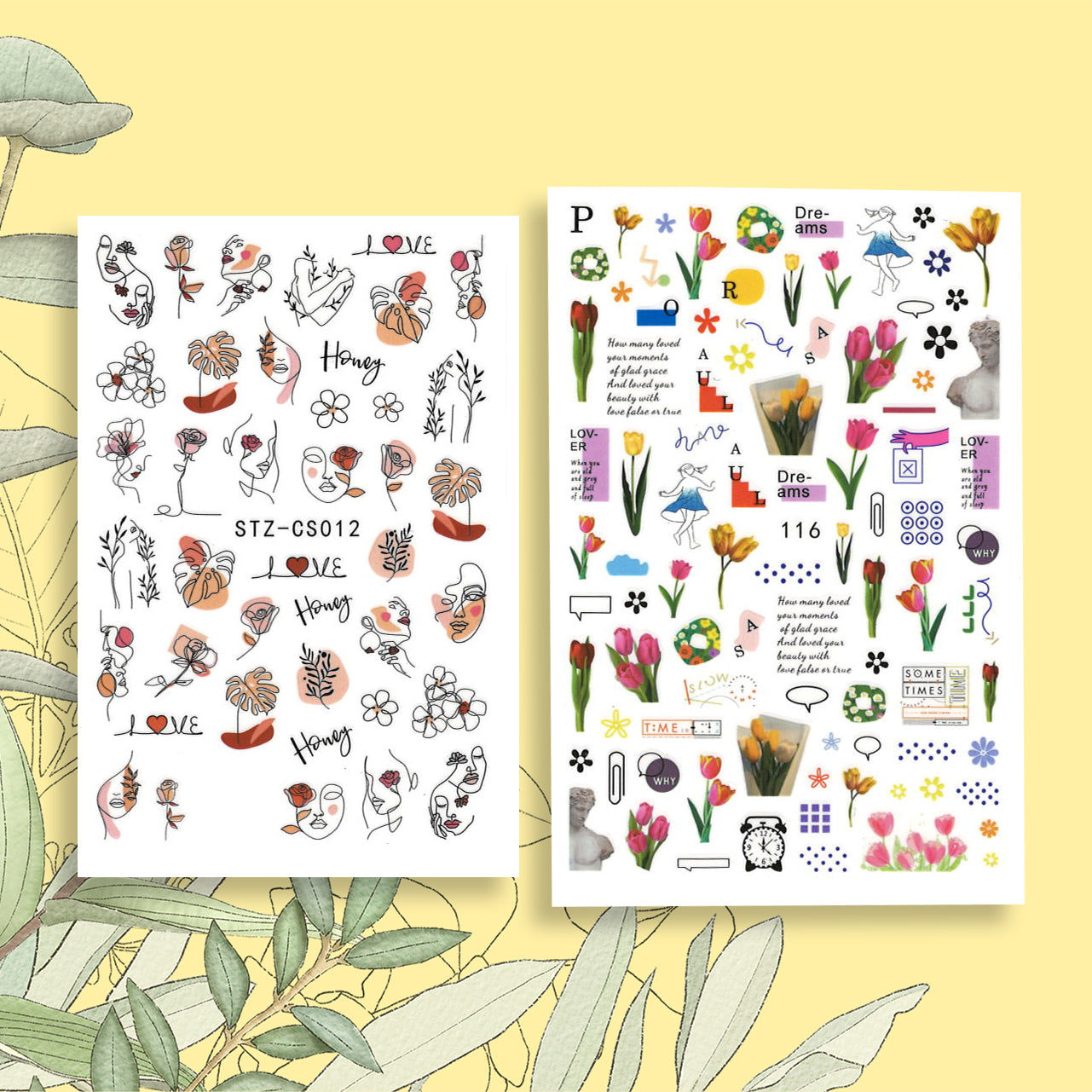 NHÃN DÁN - LOVE ART &amp; FLOWER SPRING | BỘ 2 CÁI